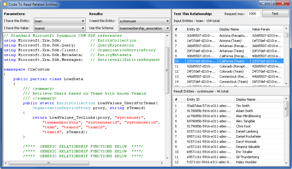 Microsoft Dynamics CRM Expert Tool - C# Code Generator 2 - Related Entity Records